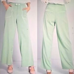 Modcloth Wide Leg Green Pants  Size 0